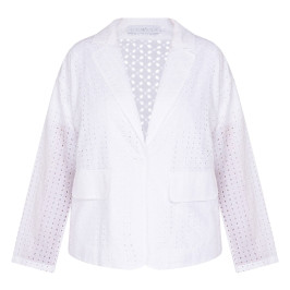 Luisa Viola Broderie Anglaise Cotton Jacket White - Plus Size Collection