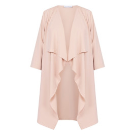 Luisa Viola Long Duster Jacket Pink  - Plus Size Collection