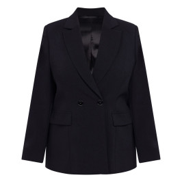 Luisa Viola Double Breasted Suit Jacket Black - Plus Size Collection