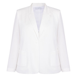 Luisa Viola Jersey Blazer White  - Plus Size Collection