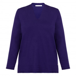 Luisa Viola Knitted V-Neck Sweater Violet  - Plus Size Collection