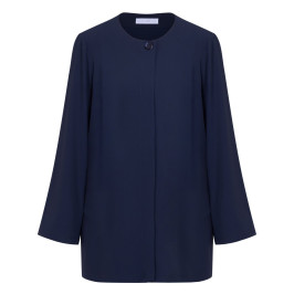 Luisa Viola Cady Unstructured Jacket Navy  - Plus Size Collection