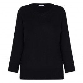 Luisa Viola V-neck Sweater Black  - Plus Size Collection