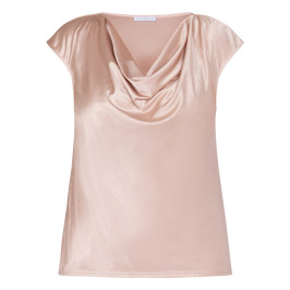Luisa Viola Cowl Neck Top Blush Pink  - Plus Size Collection