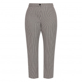 Luisa Viola Houndstooth Kick-Flare Trousers Black - Plus Size Collection