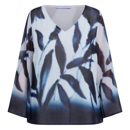 Luisa Viola Georgette Tunic Blue  - Plus Size Collection