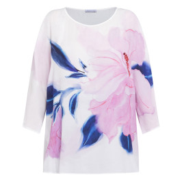 Luisa Viola Floral Tunic White  - Plus Size Collection
