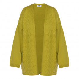 Marina Rinaldi 100% Virgin Wool Cardigan Chartreuse  - Plus Size Collection