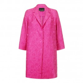 MARINA RINALDI fuchsia brocade formal COAT - Plus Size Collection