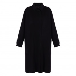 Marina Rinaldi Double Face Wool Coat Black  - Plus Size Collection