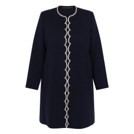 Marina Rinaldi Jewel Scallop Jacket Navy  - Plus Size Collection