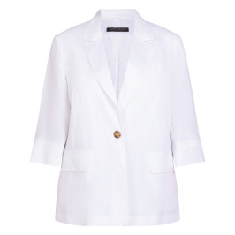 Marina Rinaldi Linen Blazer White  - Plus Size Collection