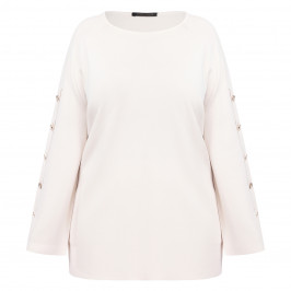 Marina Rinaldi Knitted Button Sleeve Tunic Ivory - Plus Size Collection