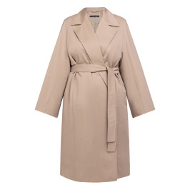 Marina Rinaldi Cotton Gaberdine Trench Coat Hazelnut - Plus Size Collection