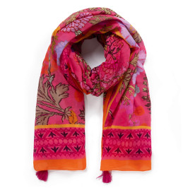Marina Rinaldi Printed Cotton Sarong Scarf Pink - Plus Size Collection