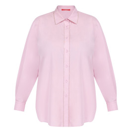 Marina Rinaldi Cotton Shirt Rhinesone Placket Pink  - Plus Size Collection