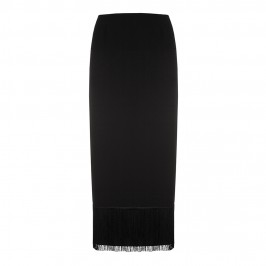 MARINA RINALDI BLACK FRINGE MAXI SKIRT - Plus Size Collection