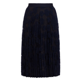 Marina Rinaldi Pleated Midi Skirt Lace Navy  - Plus Size Collection
