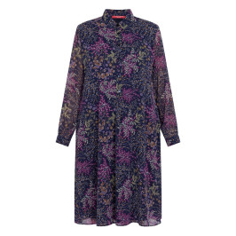 Marina Rinaldi Georgette Floral Dress Navy  - Plus Size Collection