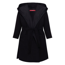 Marina Rinaldi Hooded Gilet Black  - Plus Size Collection