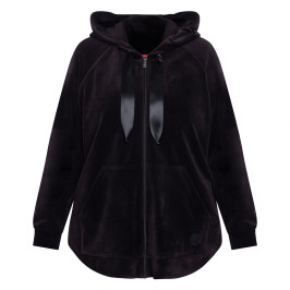 Marina Rinaldi Velour Hoodie Black - Plus Size Collection