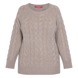 Marina Rinaldi Cable Knit Tunic Taupe - Plus Size Collection