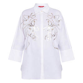 Marina Rinaldi Shirt Foil Bow White  - Plus Size Collection
