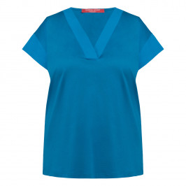 Marina Rinaldi Cotton T-Shirt Ocean Blue  - Plus Size Collection