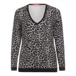 MARINA RINALDI monochrome leopard print SWEATER - Plus Size Collection