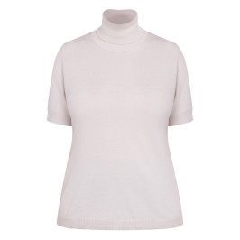 Marina Rinaldi Short Sleeve Turtle Neck Sweater Ice White - Plus Size Collection