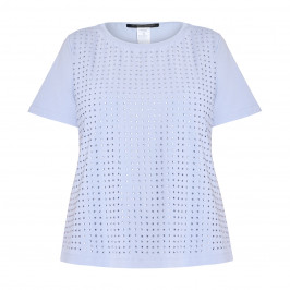 Marina Rinaldi Rhinestone Embellished T-Shirt Sky Blue  - Plus Size Collection