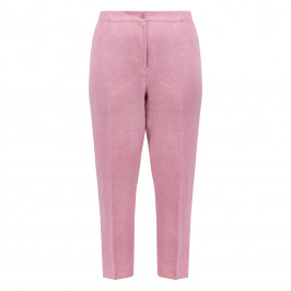 Marina Rinaldi Pure Linen Cigarette Trousers Pink  - Plus Size Collection