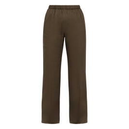 Marina Rinaldi Pull On Linen Trousers Khaki Green - Plus Size Collection