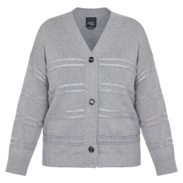 Persona by Marina Rinaldi Knitted Cardigan Grey  - Plus Size Collection