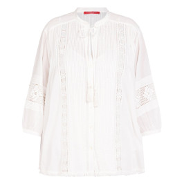 Marina Rinaldi White Cotton Muslin Shirt  - Plus Size Collection