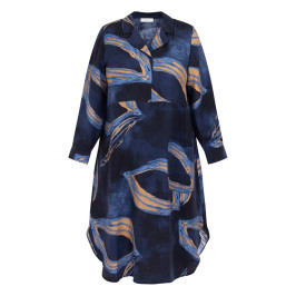 Noen Abstract Print Dress Navy - Plus Size Collection