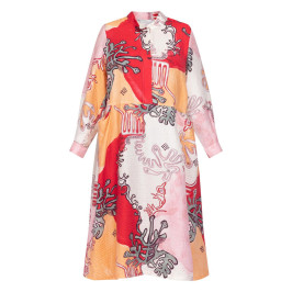 Noen Printed Dress Coral   - Plus Size Collection