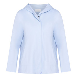 Noen Zip Up Jersey Hoodie Pale Blue - Plus Size Collection