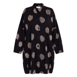 Noen Spot Print Jersey Jacket Black - Plus Size Collection