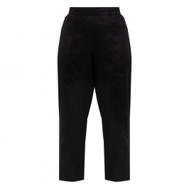 Noen Linen Pull On Trousers Black  - Plus Size Collection