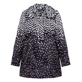 Oopera Water Repellant Dot Jacket Black - Plus Size Collection
