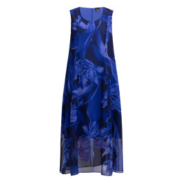 Persona by Marina Rinaldi Floral Print Dress Optional Sleeve Blue  - Plus Size Collection