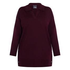 Persona by Marina Knitted Tunic Bordeaux  - Plus Size Collection