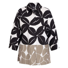 Persona by Marina Rinaldi Cotton Poplin Printed Shirt Khaki - Plus Size Collection