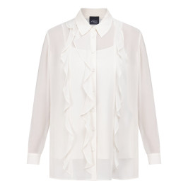 Persona by Marina Rinaldi Georgette Shirt With Flounce Vanilla