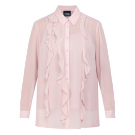 Persona by Marina Rinaldi Georgette Shirt With Flounce Light Pink  - Plus Size Collection