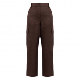 Persona by Marina Rinaldi Flax Linen Cargo Trousers Brown - Plus Size Collection