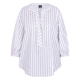 Persona by Marina Rinaldi Cotton Linen Tunic Blue Stripe - Plus Size Collection