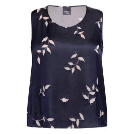 Persona by Marina Rinaldi Satin Leaf Print Vest Navy - Plus Size Collection