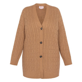 Persona by Marina Rinaldi Cableknit Cardigan Camel - Plus Size Collection